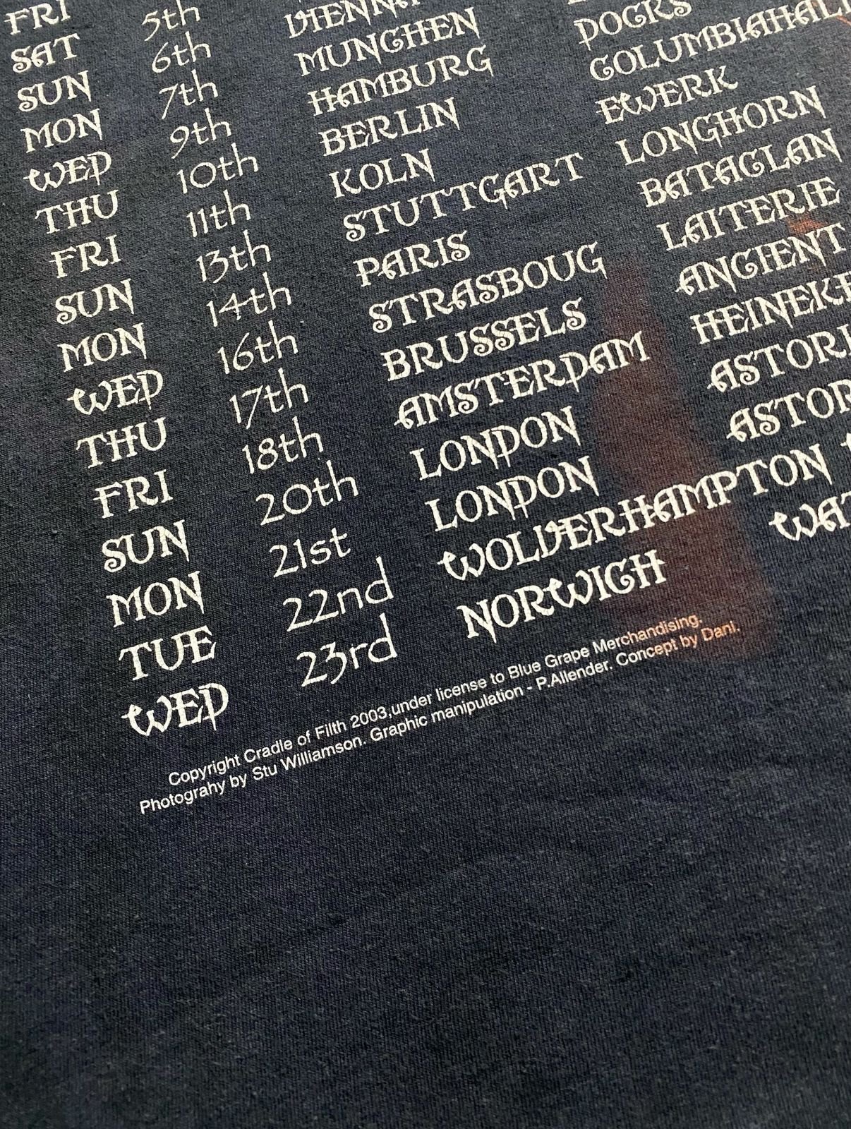 2003 Cradle Of Filth - Damnation Everyday Tour T-Shirt - Image 3