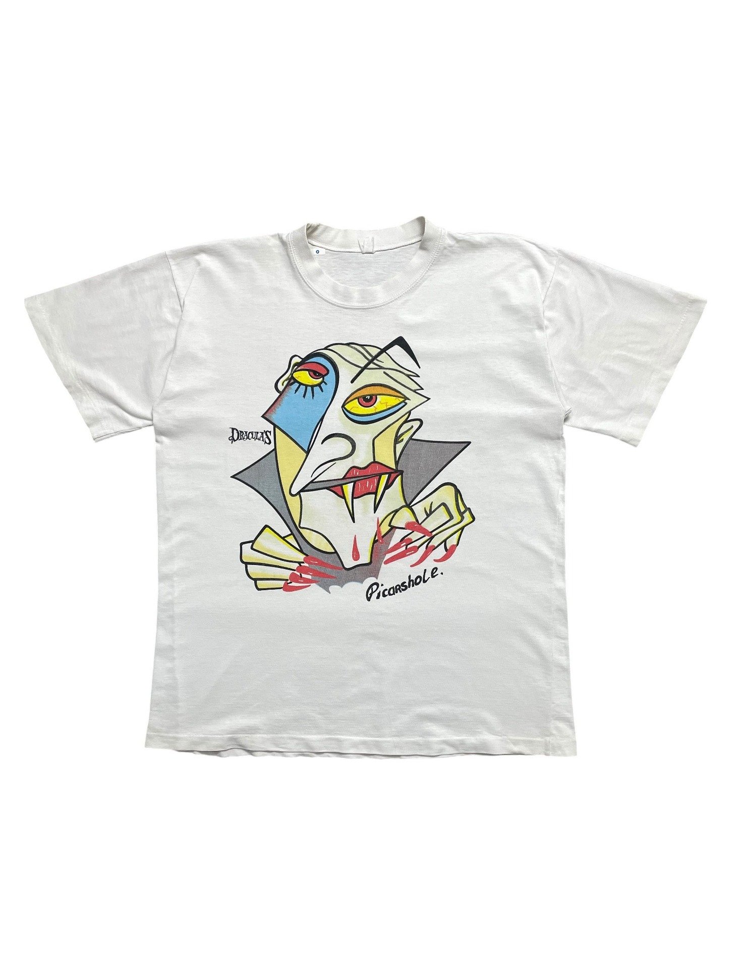 90s Dracula Picasshole Cubism Art Parody T-Shirt - Image 1