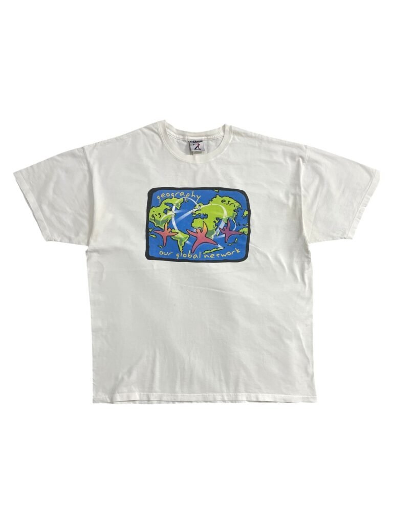 90s Esri GIS Geography Our Global Network Geosystems Tech Corporate Promo T-Shirt