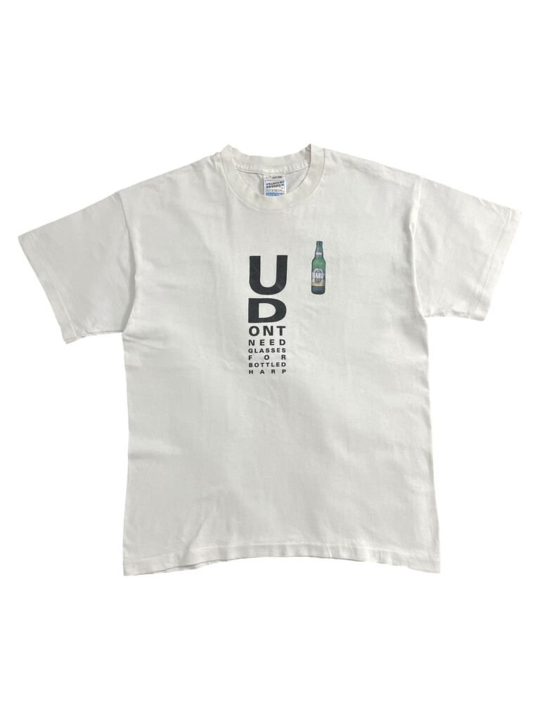 90s Bottled Harp Beer Eye Chart Promo T-Shirt