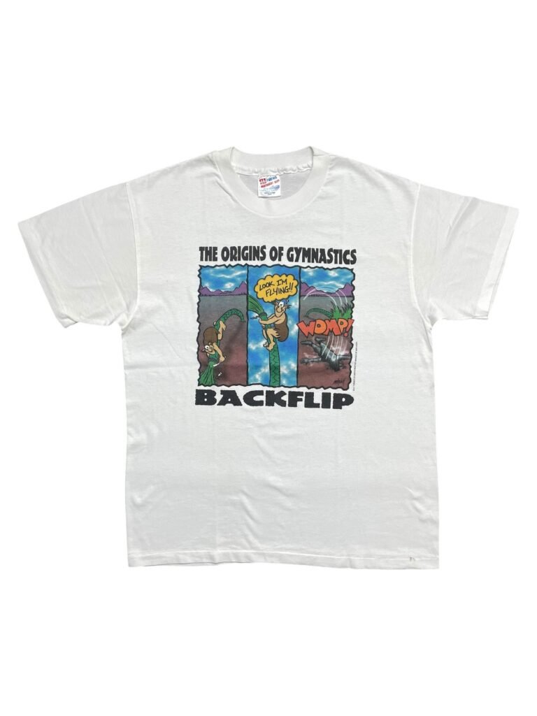 Vintage 90s The Origins of Gymnastics Art Parody Funny T-Shirt