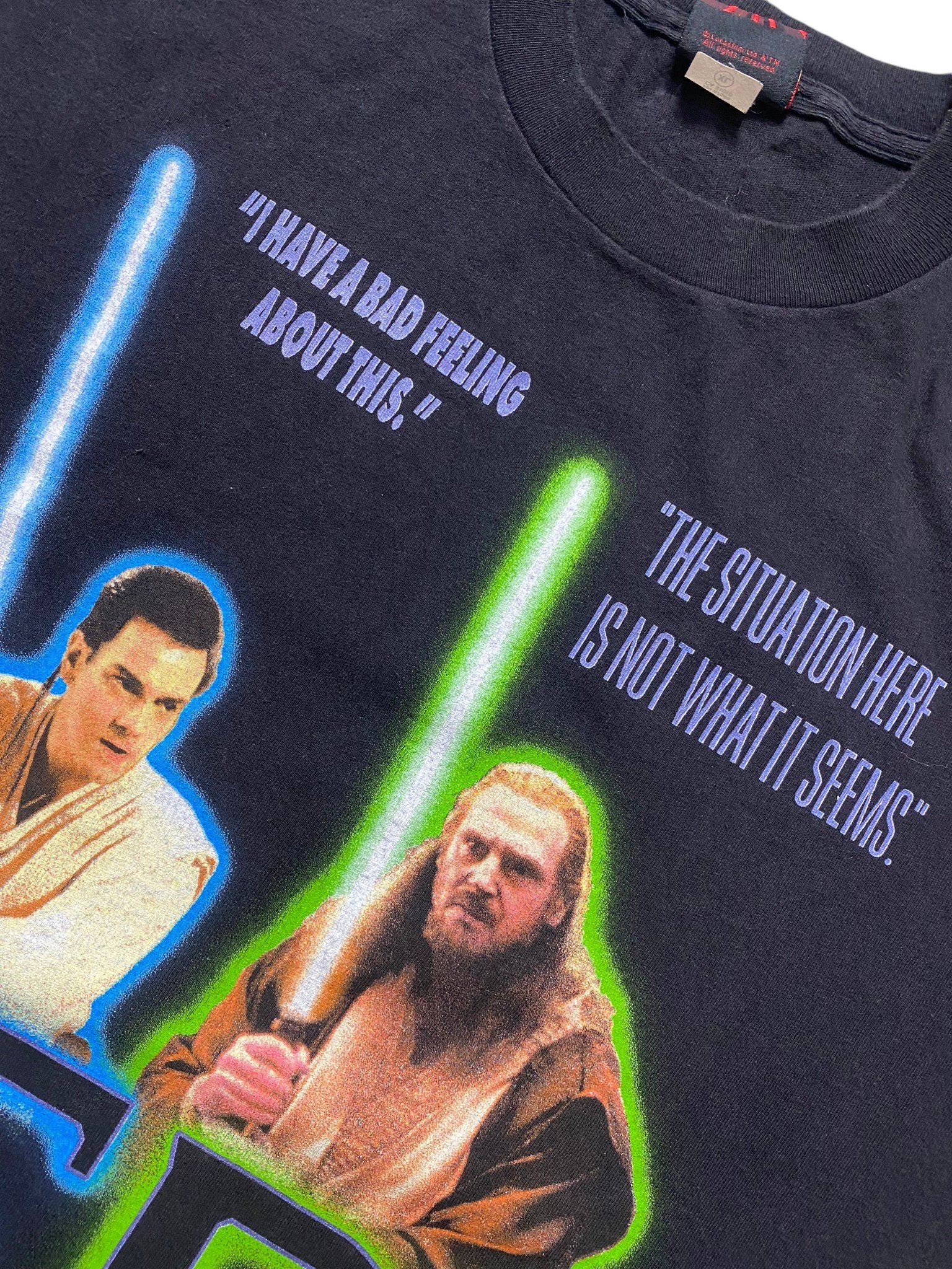 1999 Star Wars Episode 1 Jedi vs Sith Two-Sided AOP T-Shirt - Image 5