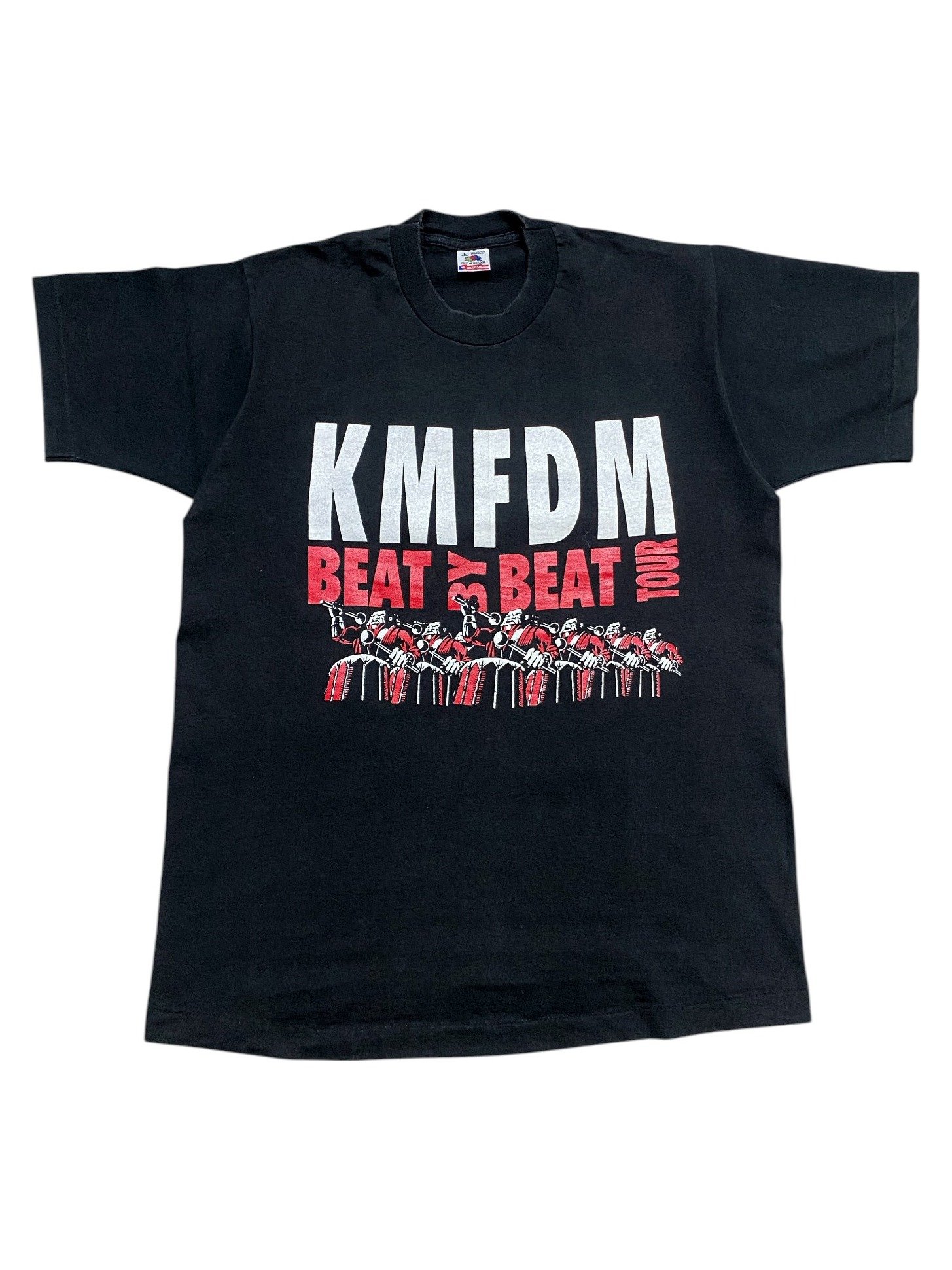 1995 KMFDM - Beat By Beat, RIP The System Tour T-Shirt - Image 1