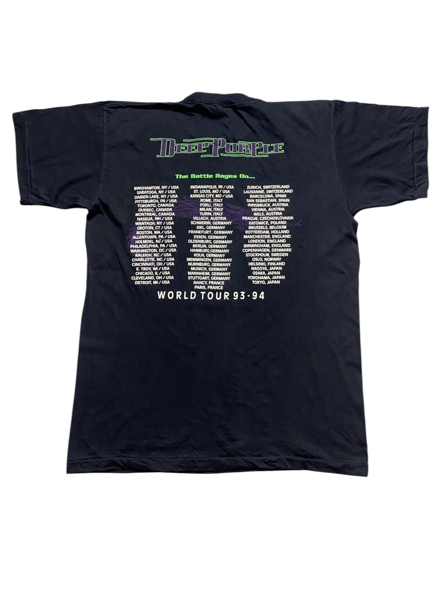 Vintage 1993 Deep Purple - The Battle Rages On... T-Shirt - Image 2
