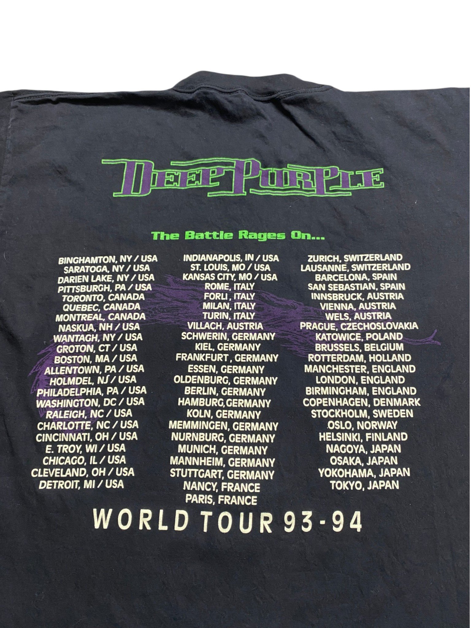 Vintage 1993 Deep Purple - The Battle Rages On... T-Shirt - Image 4