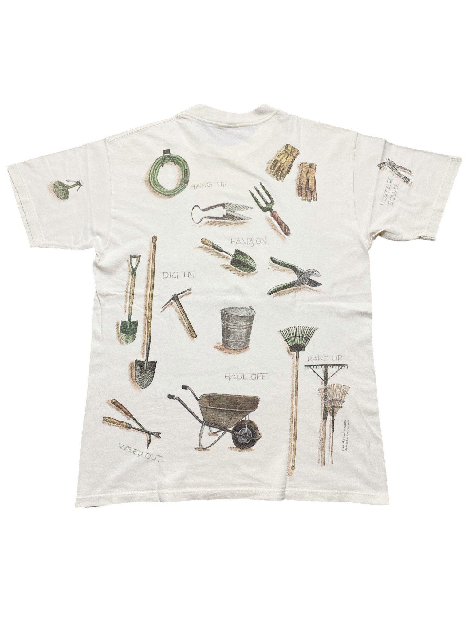1999 Garden Tools Ilustrated By Rebecca Lewis T-Shirt - Image 2