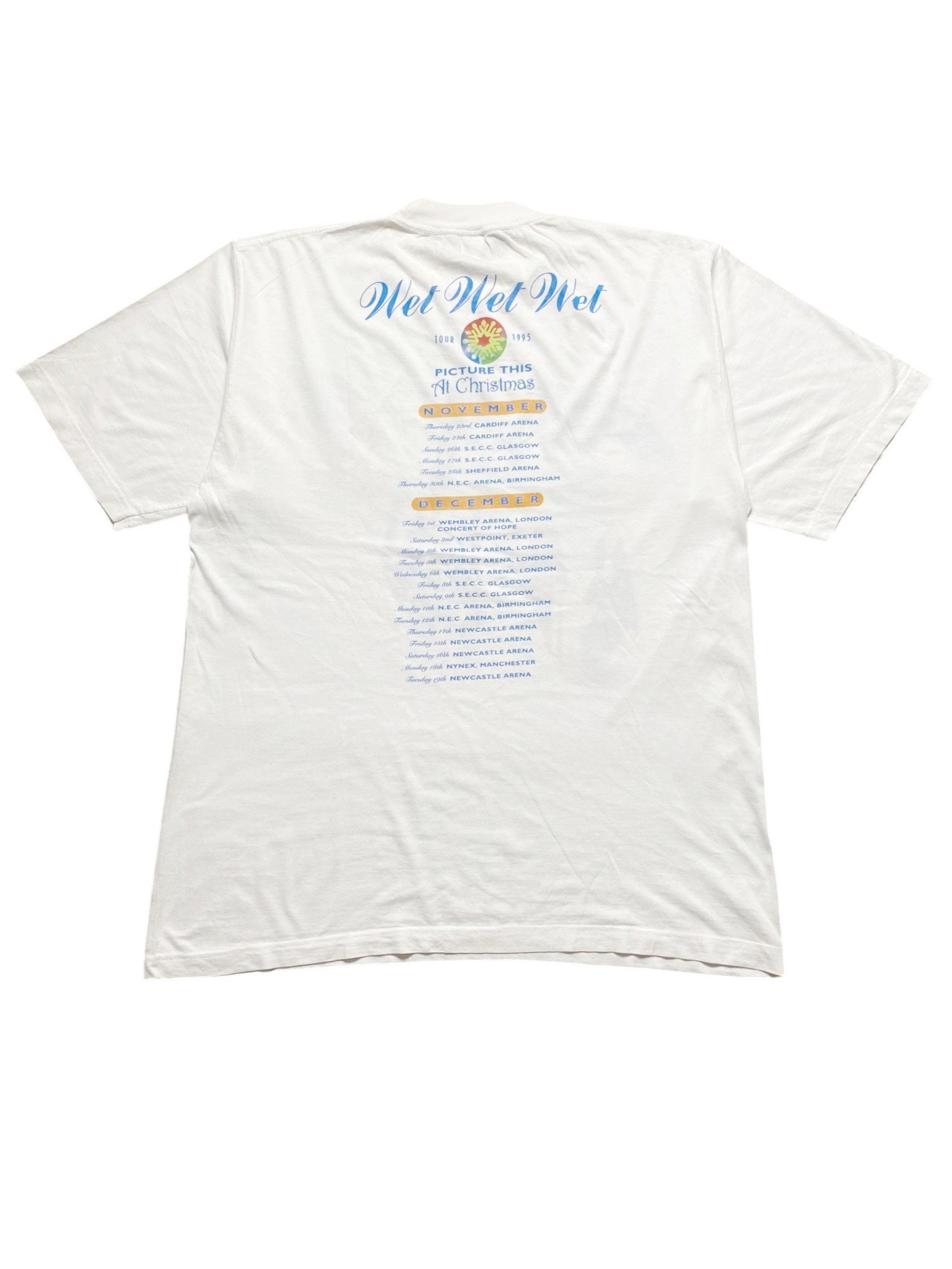 Vintage 1995 Wet Wet Wet - Picture This At Christmas Tour T-Shirt - Image 2