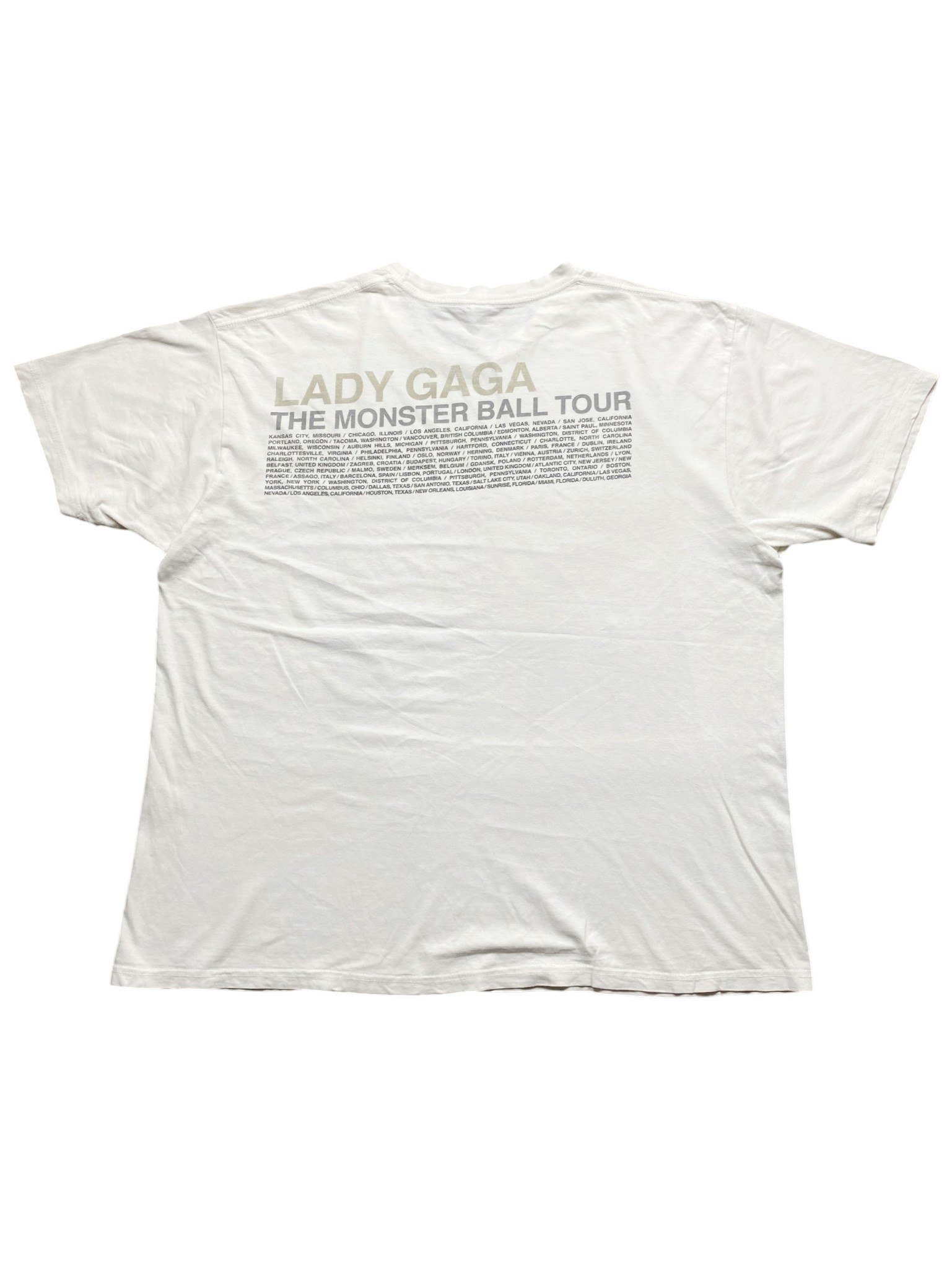 Vintage 2010 Lady Gaga The Monster Ball Tour Dance in the Dark T-Shirt back