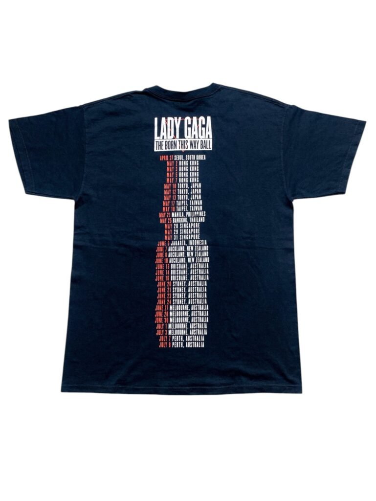 Vintage 2012 Lady Gaga The Born This Way Ball Tour T-Shirt back